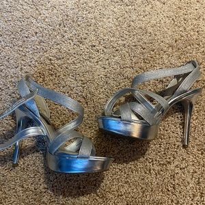Silver high heels